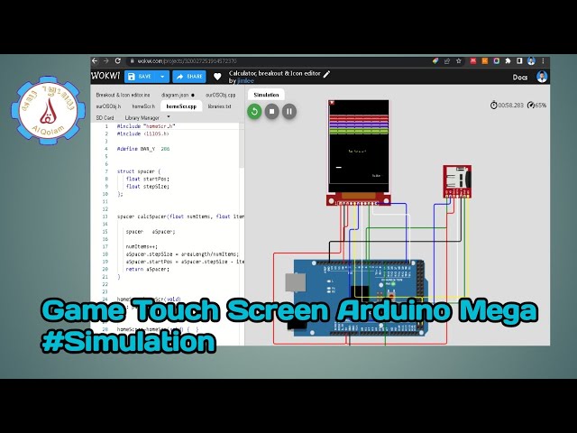 Game Touch Screen Arduino Mega #Simulation