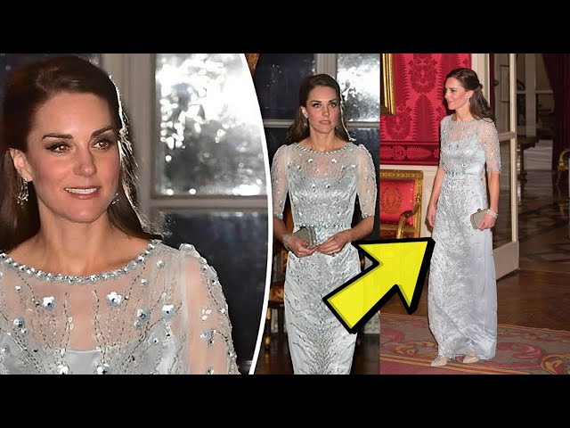 Princess Kate Stole The Spotlight in Paris in Shimmery Blue Gown