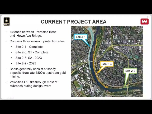 Lower American River Erosion Construction Update H St to Howe Ave - May 4, 2023