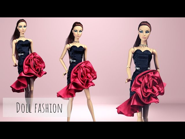 Blackpink Rose miniature Dress to brighten up winter days ❤️ Making Pattern for Fashion Doll Dress