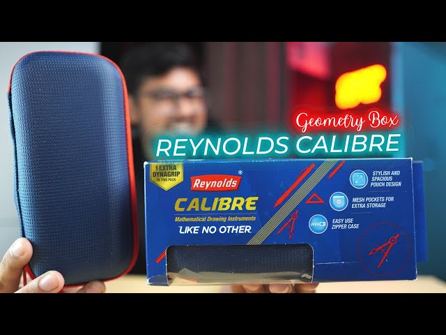 Reynolds Calibre Geometry Box ✨Geometry Box with a Brilliant Hard Case + Free Dynagrip Pen