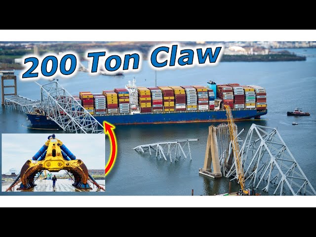 HUGE 200 Ton Claw To Remove Key Bridge Debris From Dali Ship