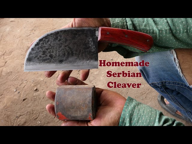 MAKING A HUNTERS CHEF KNIFE / HOMEMADE SERBIAN KITCHEN CLEAVER
