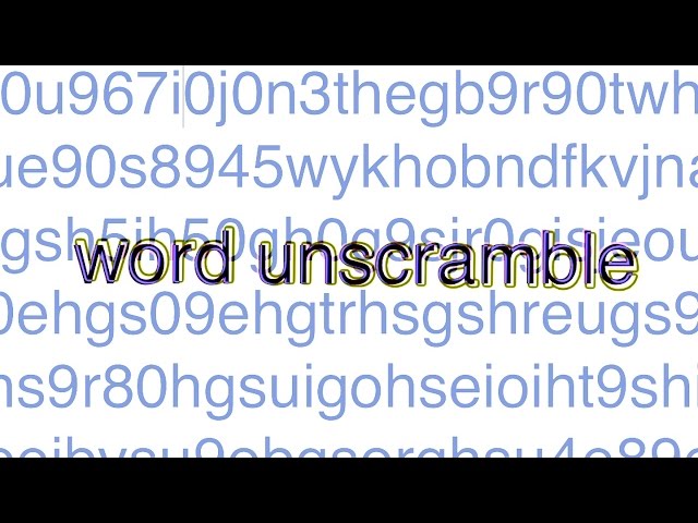 word unscramble 4