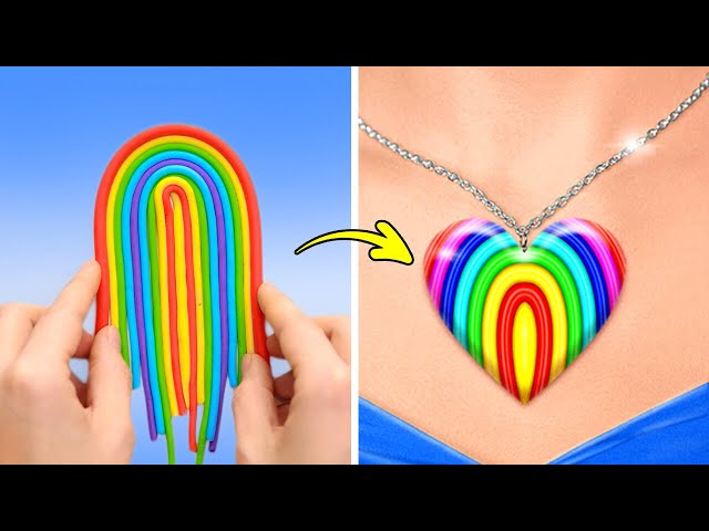 Adorable DIY polymer clay jewelry & crafts 🌈