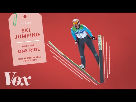 Why ski jumpers hold their skis in a V