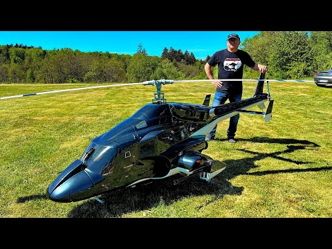 WORLD´S LARGEST RC AIRWOLF BLACK BELL-222 ELECTRIC SCALE 1:3.5 MODEL HELICOPTER FLIGHT DEMONSTRATION