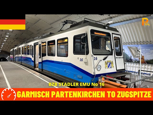 Cab ride Garmisch-Partenkirchen to Zugspitze(Bayerische Zugspitzbahn, Germany)Train driver’s view 4K