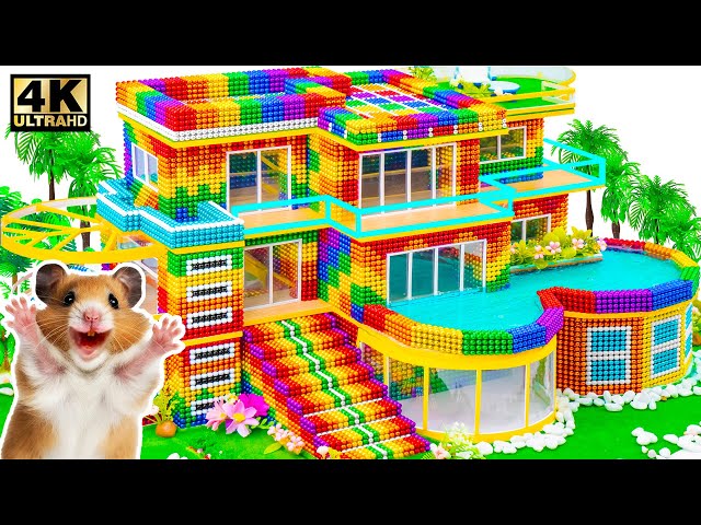 DIY -  Build Colorful Minecraft House By The Coast Has Glossy Slime Pool Upstairs