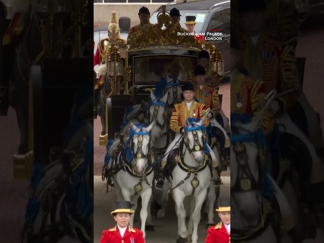 King Charles and Queen Camilla set off in coach to coronation