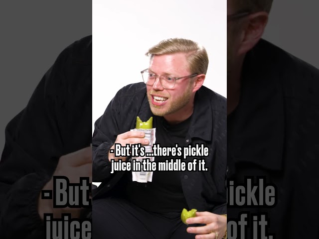 Rob Beckett eats an enormous pickle!