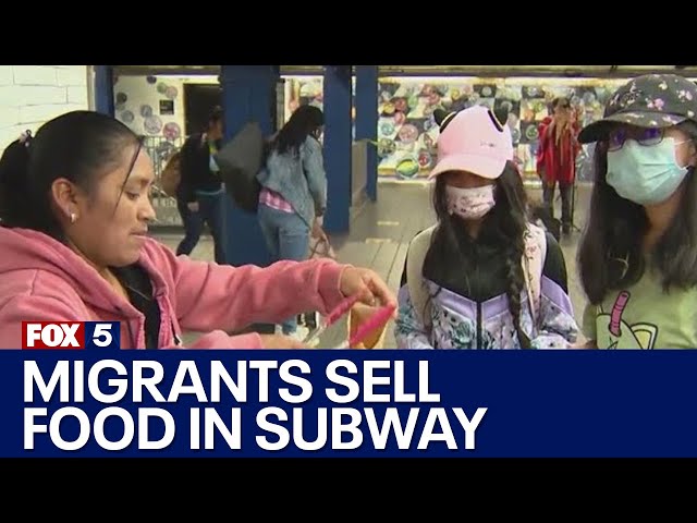 NYC's migrants selling food in subway
