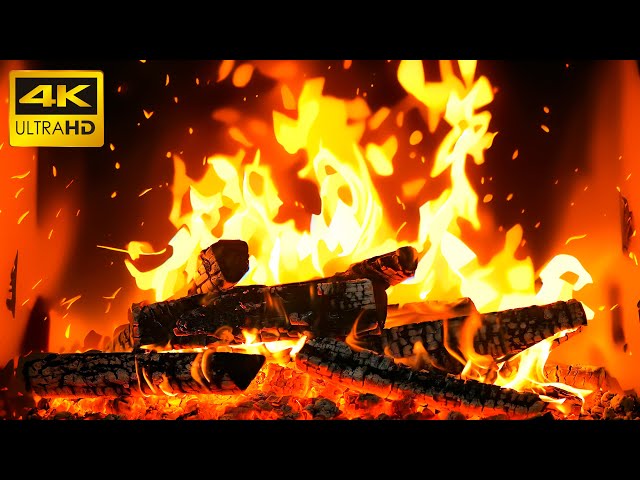 🔥 Fireplace with Gentle Crackling Logs and Relaxing Ambiance for Cozy Evenings 🔥 Fireplace 4K UHD