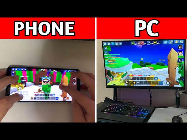 PHONE vs PC in BedWars Real Life (Blockman Go)