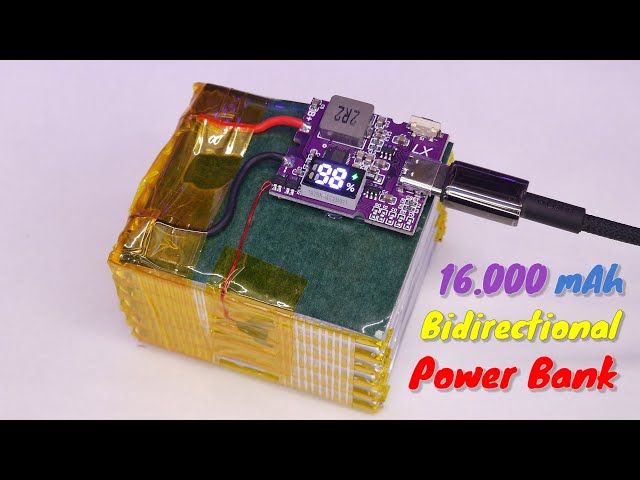 DIY 16000mAh Power Bank using old flat Laptop Battery Cells