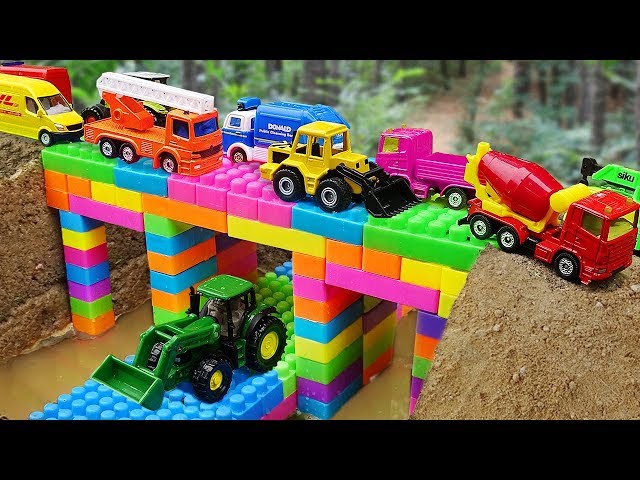 Bridge Construction Vehicles, Dump Trucks Blocks Toys