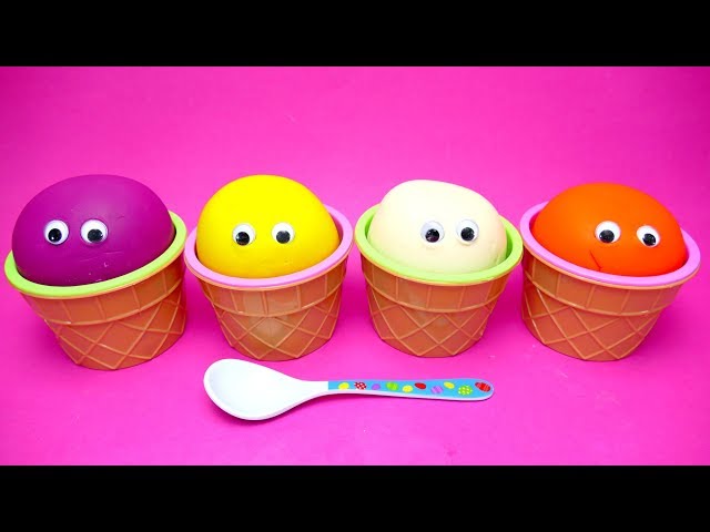 Play Doh Ice Cream Cups with Surprise Egg Pets and Madagascar