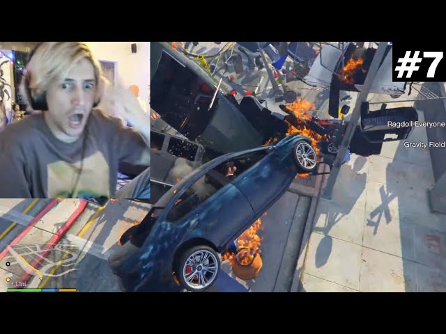 xQc Playing GTA V Story Mode But In Chaos Mode Highlights #7