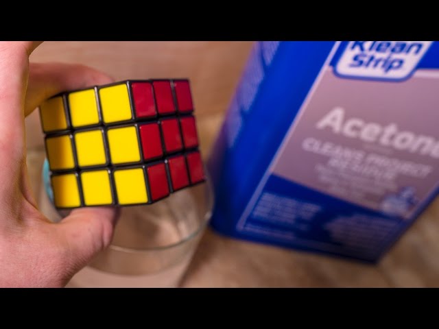 Putting a Rubik's Cube & Lego bricks in Acetone. What Happens?