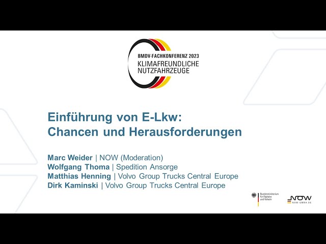 BMDV-Fachkonferenz 2023 – Talkrunde: Einführung von E-Lkw: Chancen und Herausforderungen