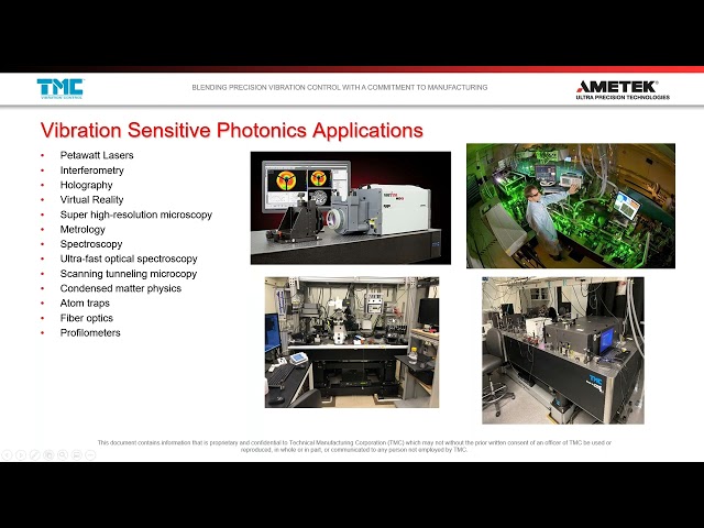 Optical Table Vibration Control Systems for Photonics Applications