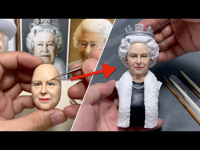 Remembering Queen Elizabeth II, the full polymer clay sculpturing process【Clay Artisan JAY】