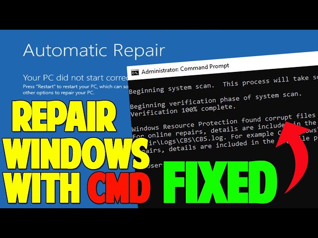 How To Repair Windows 10 Using Command Prompt - Startup Issue Fixed