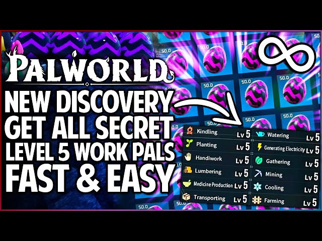 Palworld - Do THIS Now - New OVERPOWERED Level 5 Work Skills Found - Breed ALL Best Pals FAST Guide!