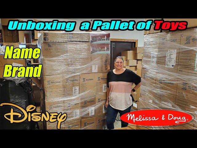 Unboxing a pallet of name brand toys Disney, Bluey, Melissa & Doug and more