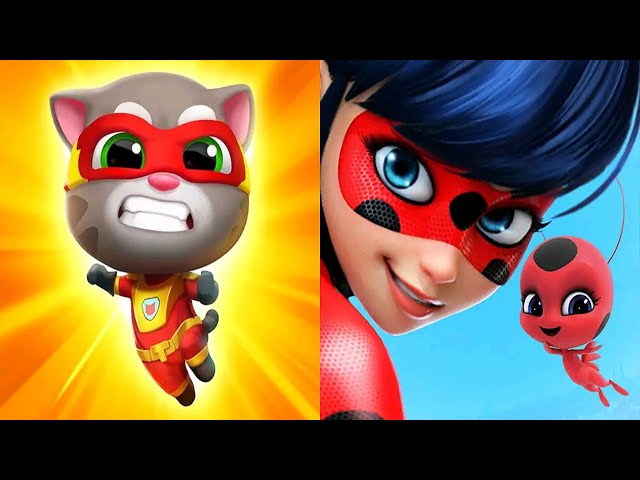 Talking Tom Hero Dash VS Miraculous Ladybug & Cat Noir Gameplay Walkthrough