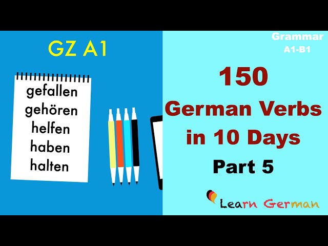150 Verbs in 10 days Part 5 | Goethe Zertifikat A1 | Learn German | A1-B1 | Grammar