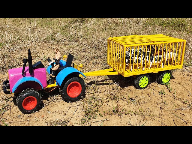 How To Make Mini Tractor With Mini DC Motor To Transport Farm Animals