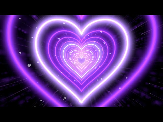 Heart Tunnel💜Purple Heart Background | Neon Heart Background Video | Wallpaper Heart
