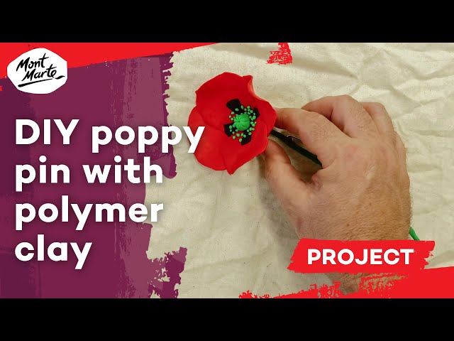 How to make a poppy brooch with polymer clay