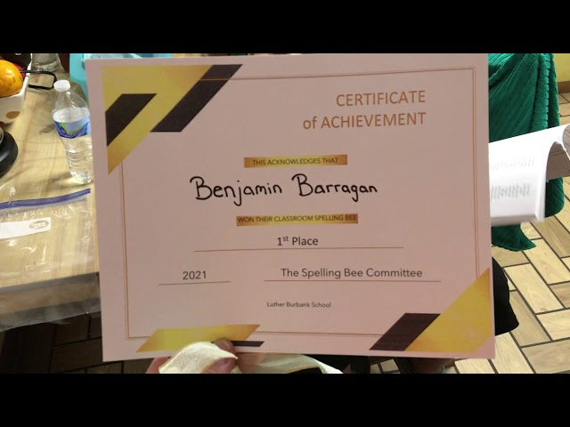 Benji Spelling Bee Champion 2021