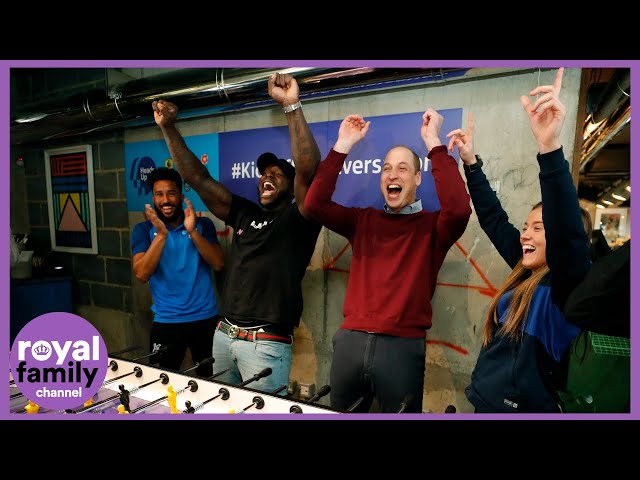 Duke of Cambridge Enjoys a Game of Table Football at Heads Up Event