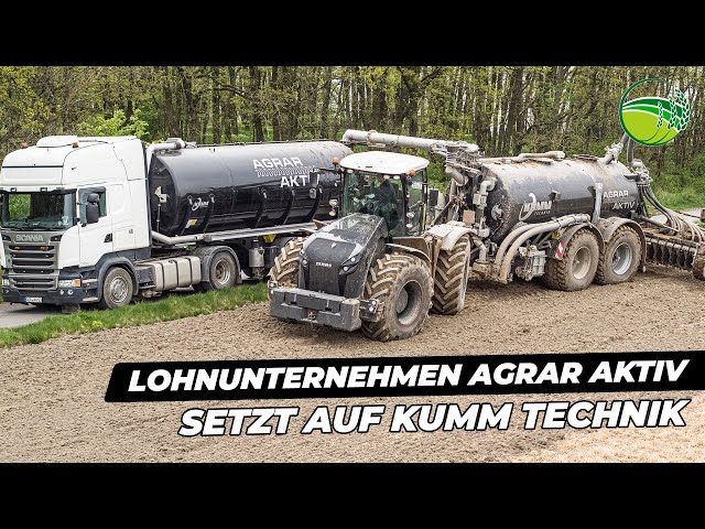 Agricultural contractor relies on liquid manure technology from KUMM Technik | Claas Xerion 4000