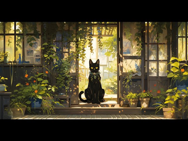 Lofi With My Cat || Tropical Room & Cat 🪴🌱🐱 Chill/Sleep/Healing  [ Lofi Mix - Lofi Songs ]