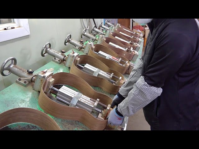 How To Make Mass-Produced Acoustic Guitar. Amazing Guitar Manufacturing Factory