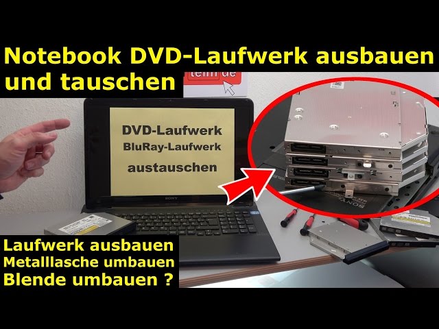 Notebook DVD Laufwerk oder BluRay ausbauen und wechseln - [4K Video]