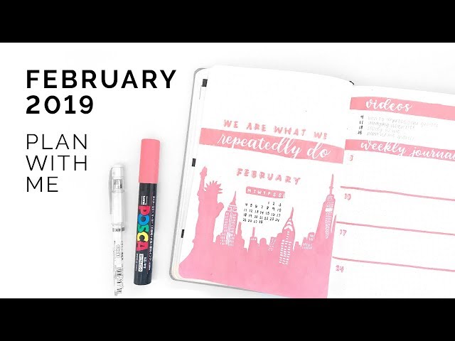bullet journal plan with me 💗 february 2019