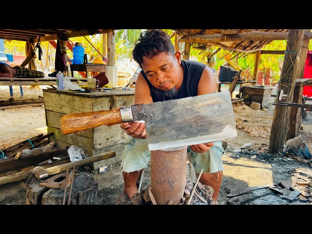 Knife Making - Forging A Simple Cleaver From A Piece Of Tractor's Disc