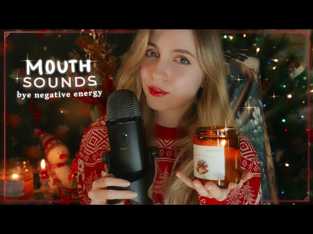 ASMR ✧ MOUTH SOUNDS & Plucking Negative Energy 🎄 CHRISTMAS AMBIENCE 🎄
