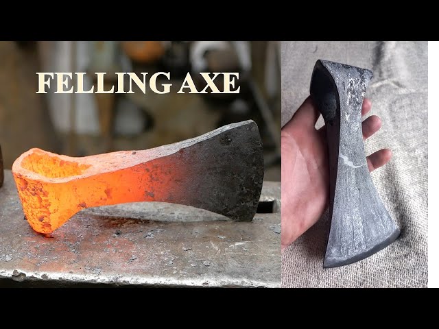 Forging Viking Age felling AXE. Wrought iron.