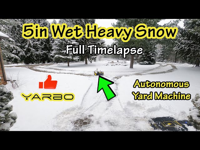 ✅ Timelapse - Yarbo S1 Snow Blower Clearing My Driveway - Autonomous Yard Robot! - 5" Of Heavy Snow