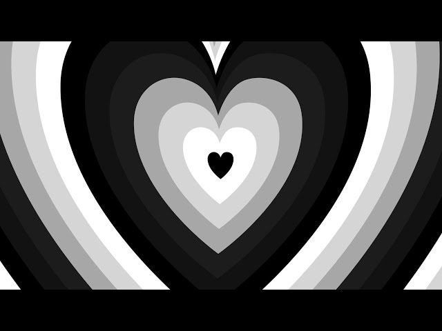 Love Heart Background Black and White 🖤🤍  Ending Heart Tunnel Background Video Loop