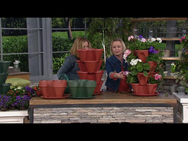Barbara King 4-Piece Stackable Planter Tower on QVC