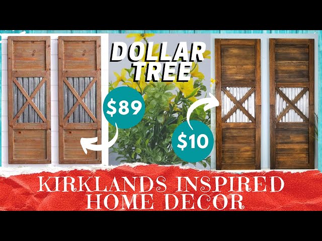 DIY WOOD SHUTTER WALL DECOR | Dollar Tree Faux Corrugated Galvanized Metal | Farmhouse Look For Less
