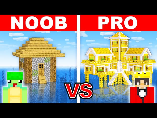NOOB vs PRO: SURVIVAL HOUSE ON WATER Water Build Challenge in Minecraft!