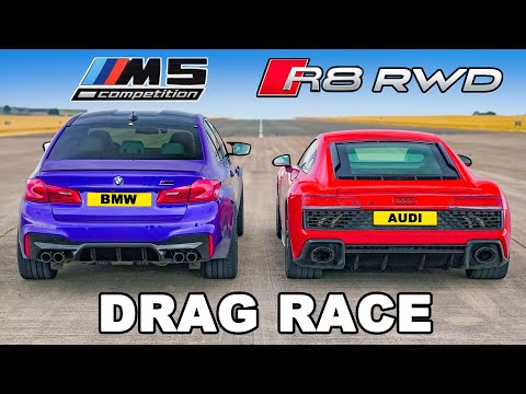 BMW M5 Competition v Audi R8: DRAG RACE
